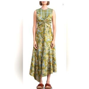 NWT $1,698 LAFAYETTE 148 NEW YORK Patchwork Asymmetric Dress, 100% SILK, Size 4